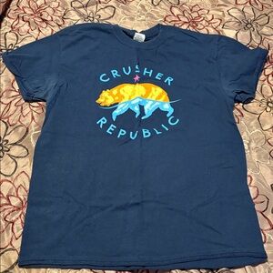 Crusher Republic Navy Graphic T-Shirt